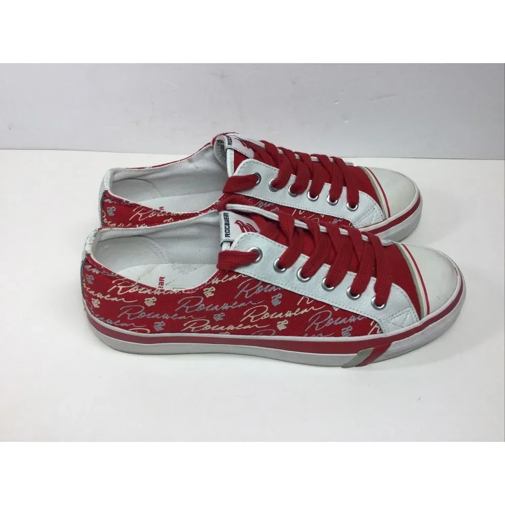 Roca Wear Pro Keds Fashion Sneakers Sz 9.5‎ Womens red white logo Designer Shoes